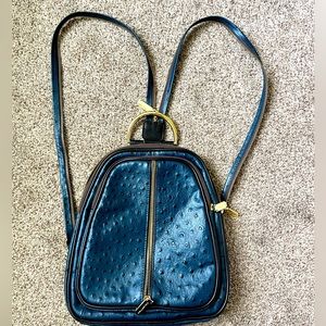 Valentina leather navy blue medium size back pack - Barely used